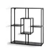 3S. x Home étagère murale tablettes en métal laqué noir
