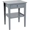 PARIS PRIX Table d'appoint avec 1 tiroir et plateau supplémentaire en Bois massif laqué Gris