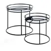 LOUNGITUDE 3S. x Home lot de 2 tables d'appoint en tube d'acier laqué noir