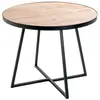 3S. x Home table d'appoint en métal laqué noir plateau décor chêne