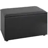 3S. x Home Coffre de rangement simili cuir noir