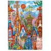 Heye Puzzle 500 pièces : charmant village portails bleus