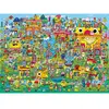 Heye HUCH!- Feuille Puzzle, Doodle Village 1000 Teile, Jaune