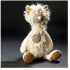 sigikid BEASTS 38243, peluche chat Kiez Miez, coloris écru, taille 35 cm