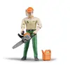 Figurine bucheron BRUDER avec accessoires forestiers - 10,7 cm