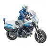 Moto Scramble Ducati Police avec policier - BRUDER