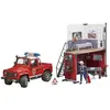 Bruder 62701 - bworld Caserne de pompiers avec Land Rover Defender