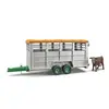 Bruder 02227 Remorque de transport de bétail avec vache - Bruder 2227 - 02227 Bruder