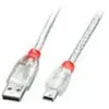 Câble usb usb-a mâle, USB-Mini-B mâle 3.00 m transparent 41784 R981321 - Lindy