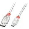 Câble usb usb 2.0 usb-a mâle, USB-Mini-B mâle 0.50 m transparent 41781 C241541 - Lindy