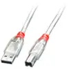 Câble usb usb 2.0 usb-a mâle, usb-b mâle 3.00 m transparent 41754 - Lindy