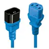 Rallonge Lindy alimentation [1x Secteur mâle C14 - 1x Secteur femelle C13] 2.00 m bleu