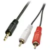 Lindy Câble Audio Premium 2 x RCA (Cinch) mâle vers Jack 3,5mm mâle, 3m