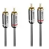 Lindy Câble Audio 2x RCA - Cromo Line - 3m - Connecteurs plaqués or 24 carats