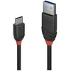 LINDY Câble USB 3.1 type C/A, Black Line, 0.15m