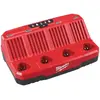 Milwaukee M12 C4 - Chargeur M12 Charge Jusqu'à 4 Batteries 12v Successivement