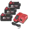 Milwaukee Pack de batteries 18V M18 NRG-502 3x5Ah + chargeur - TOOL - 4933451423