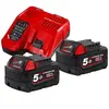Milwaukee Pack de batteries 18V M18 NRG-502 2x5Ah + chargeur - TOOL - 4933459217
