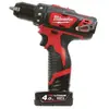 Perceuse Visseuse MILWAUKEE 12V 2 Vitesses 4Ah Red Lithium M12 BDD-402C - 4933441925
