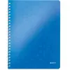 Leitz, Cahier à spirales A4 PP ligné, 160 pages 80g/m², Leitz WOW, Bleu, 46370036