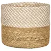 Cache-pot rond en jonc de mer marron clair mix ø17cm Scheurich