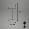 Brilo Led Lampe De Table Noir 26 Cm Led 150lm 2.6w Blanc Chaud 3000k Sans Fil