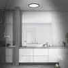 BRILONER - Plafonnier de salle de bains LED avec rétroéclairage, lampe de salle de bains LED IP44, extra-plat, lumière blanche neutre, noir, 420x35 mm (DxH)