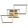 Briloner Plafonnier LED Frame, doré, intensité variable, 3 lampes
