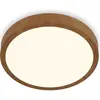 Briloner Plafonnier LED Runa Wood aspect bois 3.000 K Ø38cm