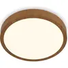 Briloner Plafonnier LED Runa Wood aspect bois 3.000 K Ø28cm