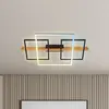 Cadre Plafonnier led, lumière indirecte, dimmable, fonction mémoire, télécommande, noir-bois, 75 x 40 x 8,5 cm - Briloner