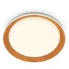 Briloner Plafonnier LED Ijus, blanc/couleur bois, Ø 43 cm, plastique