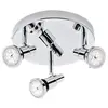 Plafonnier led Spot Briloner leuchten flamo, 4,8 w, 400 lm, IP44, chrome, métal, incl., 3x GU10, ø 21 cm