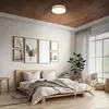 Briloner Plafonnier LED Duck, taupe, Ø 38 cm, tissu, 3000 K