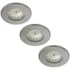 Briloner Set de 3 spots encastrés LED Nikas IP44 nickel