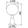 Albert Leuchten Luminaire pour socle noir, avec verre en cristal