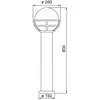 Albert Leuchten Borne lumineuse noire diffuseur en verre opale