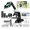 Microscope Bresser Junior 40x-2000x - Acier Blanc - 8 pièces