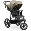 hauck Poussette 3 Roues Runner 3, Tout Terrain avec Roues XL Gonflables, Jusqu'à 22 kg, Frein à Main, Suspension, Canopy UPF 50+, Pliable, Panier, Position Allongée, Porte-Gobelet (Olive)