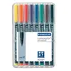 STAEDTLER Stylo feutre permanent Lumocolor dry safe couleurs assorties 1 mm - Pochette de 8