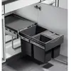 Collecteur de déchets Hailo 3642531 Raumspar-Tandem 2x 8,5 +18 L gris ...