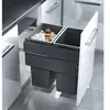 Poubelle de cuisine tri sélectif 2 bacs encastrable 76L (38+38) Hailo ...