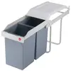 Hailo Poubelle de placard Multi-Box Duo Taille L 2x14 L Crème 3659-001