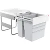 HAILO Poubelle de cuisine tri sélectif 2 bacs encastrable 50L (30+19) ...