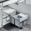 Hailo Poubelle de cuisine tri sélectif 3 bacs encastrable 35L (18+8.5+...