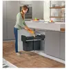 Hailo Poubelle de tri sélectif encastrable 28 litres (14+14) EcoLine Design L Duo