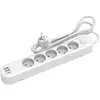 Multiprise Link2home 5 Prises + 2 Usb-a + 1 Usb-c Avec Interrupteur Bl...