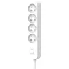 Rallonge blanche de 1,5m avec commutateur 16A 4 modules Quarx
