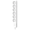 Multiprise avec interrupteur 6 prises 2 pôles + terre Quarx blanc / gris 1.5 m