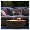 Lampe à poser d'extérieur - BRILLIANT - KAAMI - Rechargeable - Or mat ...